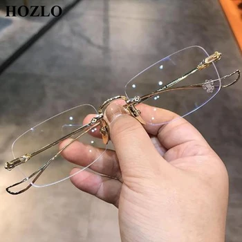2023 Leesbril модные Винтажные бриллиантовые Оправы Безрамные Анти-синие пресбиопические очки женские увеличительные стекла линзы для пресбиопии