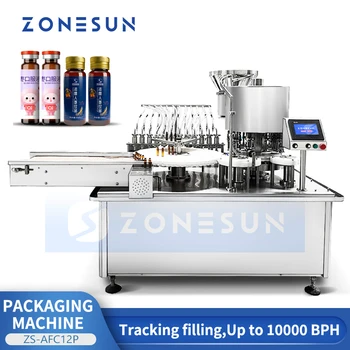 Автоматические ампульные флаконы ZONESUN, машина для наполнения и укупорки флаконов, оборудование для упаковки растворов для полости рта ZS-AFC12P