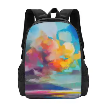 Дизайнерский рюкзак с 3D-принтом Vapour, Студенческая сумка Нейсмит, Шотландский художник, Шотландский пейзаж, Цветная абстракция шотландского неба