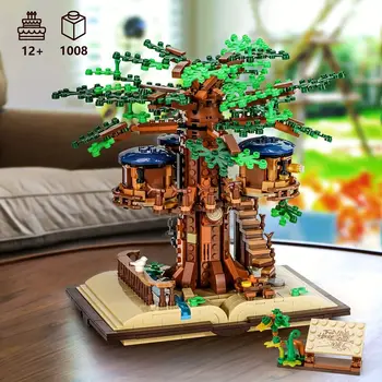 1008ШТ Креативных строительных блоков для дома на дереве Diy Moc Jungle House Street View Model Bricks Настольный дисплей Подарки на День Рождения Детские Игрушки