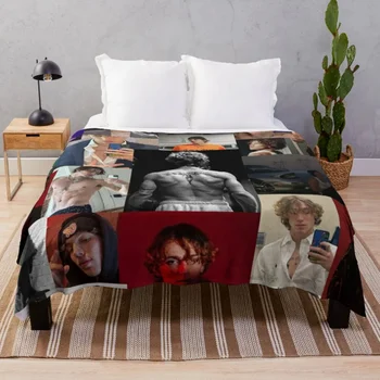 Коллажное одеяло Vinnie Hacker, большое пушистое одеяло для пары, гигантское вязаное одеяло для дивана, винтажное одеяло