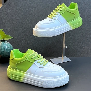 Новое поступление мужской модной индивидуальной обуви Весна Осень Роскошные Дизайнерские Молодежные Трендовые Популярные Белозеленые Массивные кроссовки