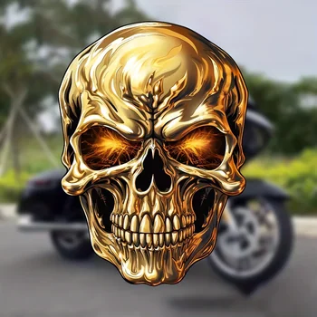 Наклейка для автомобильных аксессуаров Golden Saint Skull Мотоцикл модифицированная декоративная наклейка, покрывающая царапины, декоративная наклейка для компьютера