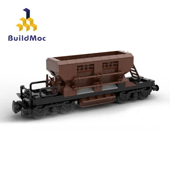 BuildMoc Германия Гравийный самосвал Грузовой локомотив Строительные блоки железнодорожный транспорт типа D B Игрушки для детей Рождественский подарок