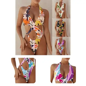 Красочный шикарный женский купальник с подкладкой Wireless Lady Swimsuit Hollow Out для отпуска