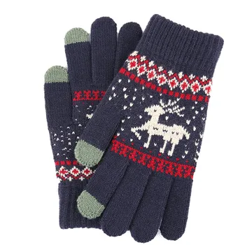 Зимние женские перчатки для взрослых плюс Бархатные утепленные Милые рождественские перчатки для пальцев, утепленные Теплые перчатки, женские зимние перчатки Теплые