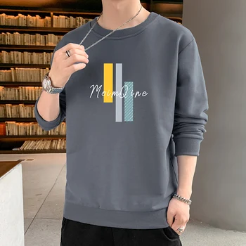 Мужская толстовка с капюшоном, пуловер с круглым вырезом, весенне-осенняя футболка с длинными рукавами