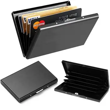 Защита от сканирования RFID 6 Карт, металлический алюминиевый держатель для кредитных карт Большой емкости, тонкий блокирующий чехол-бумажник Для защиты визитных карточек.
