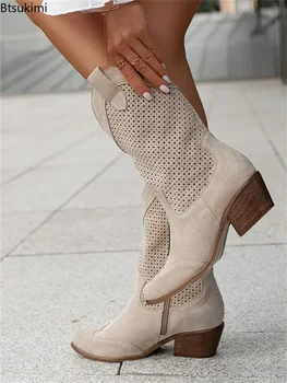 Новинка 2023 года; женские ботильоны; сезон осень-зима; модная женская обувь на высоком каблуке; большие размеры; роскошные элегантные женские ботинки в стиле вестерн из искусственной замши;